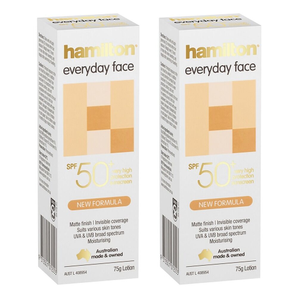 Hamilton Everyday Face Lotion SPF 50+ 75g Pack of 2
