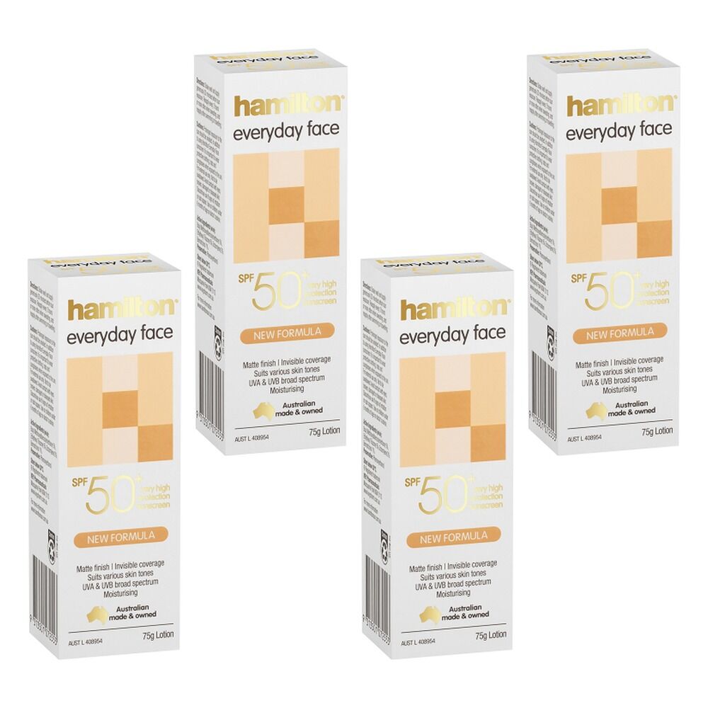 Hamilton Everyday Face Lotion SPF 50+ 75g Pack of 4