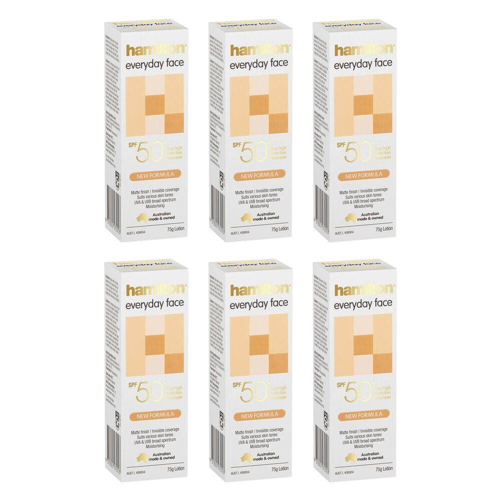 Hamilton Everyday Face Lotion SPF 50+ 75g Pack of 6