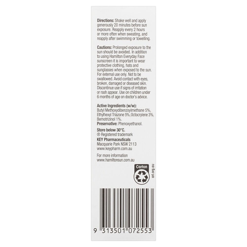 Hamilton Everyday Face Lotion SPF 50+ 75g