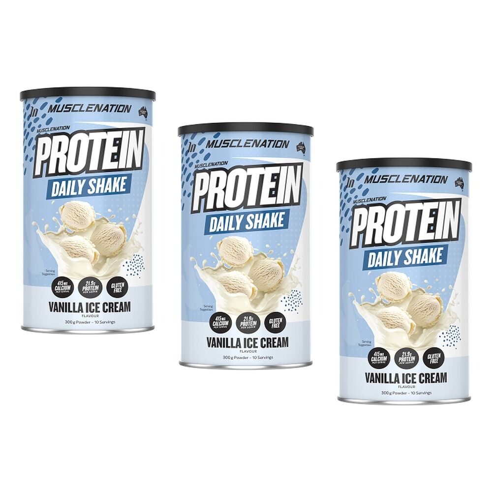 Muscle Nation Protein Daily Shake Vanilla Ice Cream 300g Pack of 3
