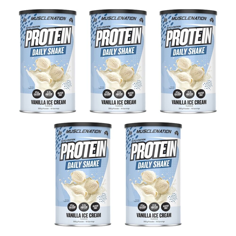 Muscle Nation Protein Daily Shake Vanilla Ice Cream 300g Pack of 5