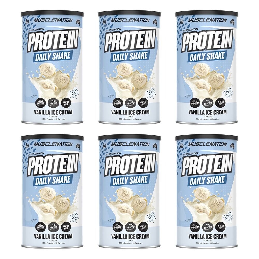 Muscle Nation Protein Daily Shake Vanilla Ice Cream 300g Pack of 6