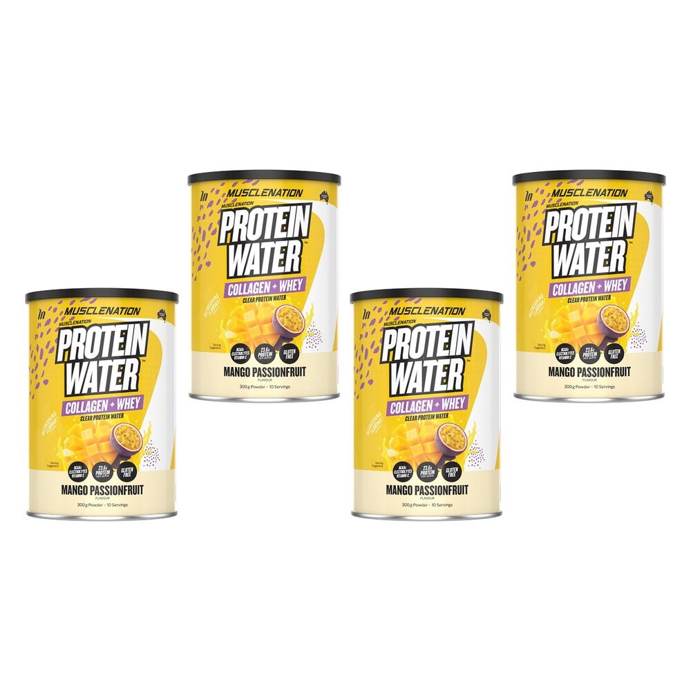 Muscle Nation Protein Water Mango Passionfruit 300g Pack of 4