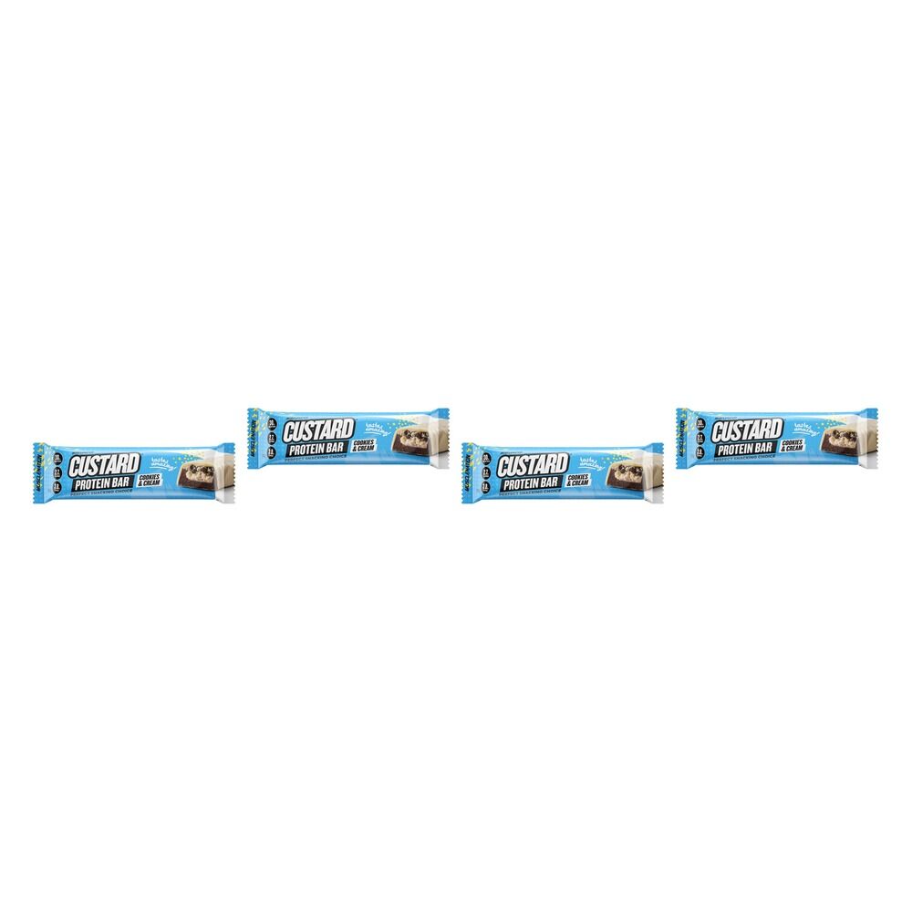 Muscle Nation Protein Custard Bar Cookies & Cream 60g x 12 Bundle of 4