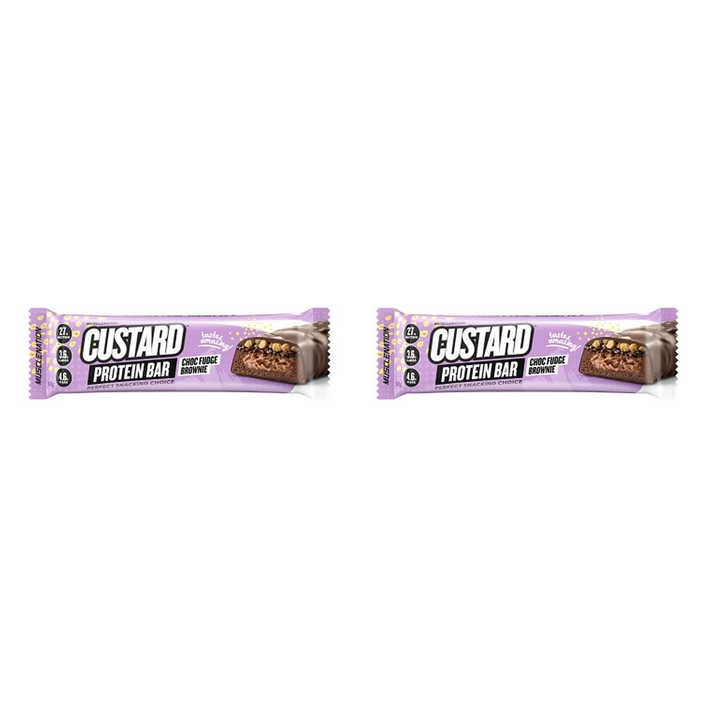 Muscle Nation Protein Custard Bar Choc Fudge Brownie 60g x 12 Bundle of 2