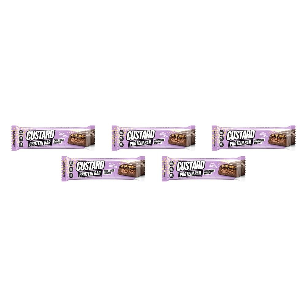 Muscle Nation Protein Custard Bar Choc Fudge Brownie 60g x 12 Bundle of 5