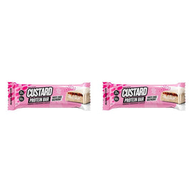 Muscle Nation Protein Custard Bar White Chocolate Raspberry 60g x 12 Bundle of 2