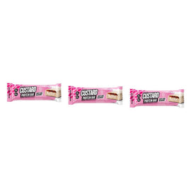 Muscle Nation Protein Custard Bar White Chocolate Raspberry 60g x 12 Bundle of 3