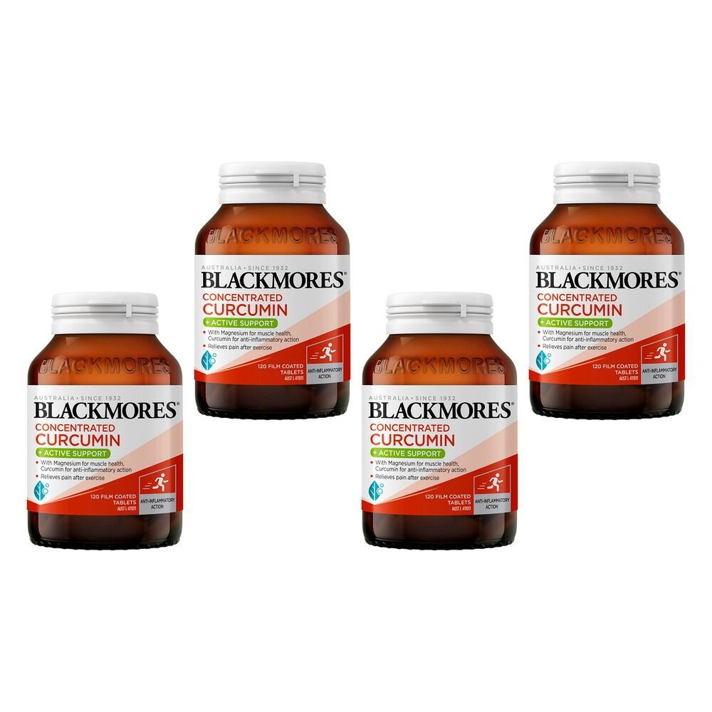 Blackmores Concentrated Curcumin + Active Support 120 Tablets Pack of 4