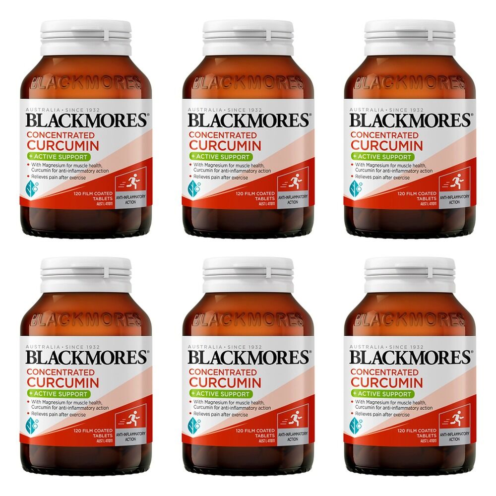 Blackmores Concentrated Curcumin + Active Support 120 Tablets Pack of 6