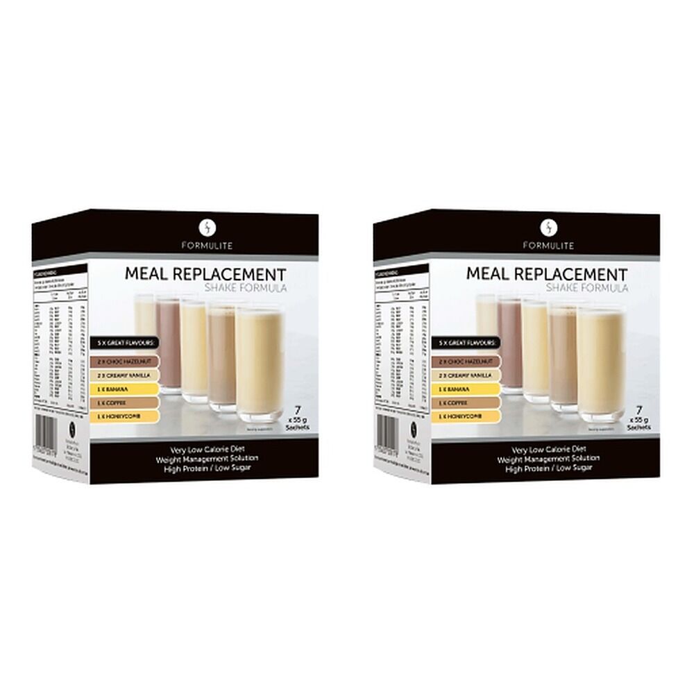 Formulite Meal Replacement Shake Mixed Flavours 55g x 7 Sachets Pack of 2