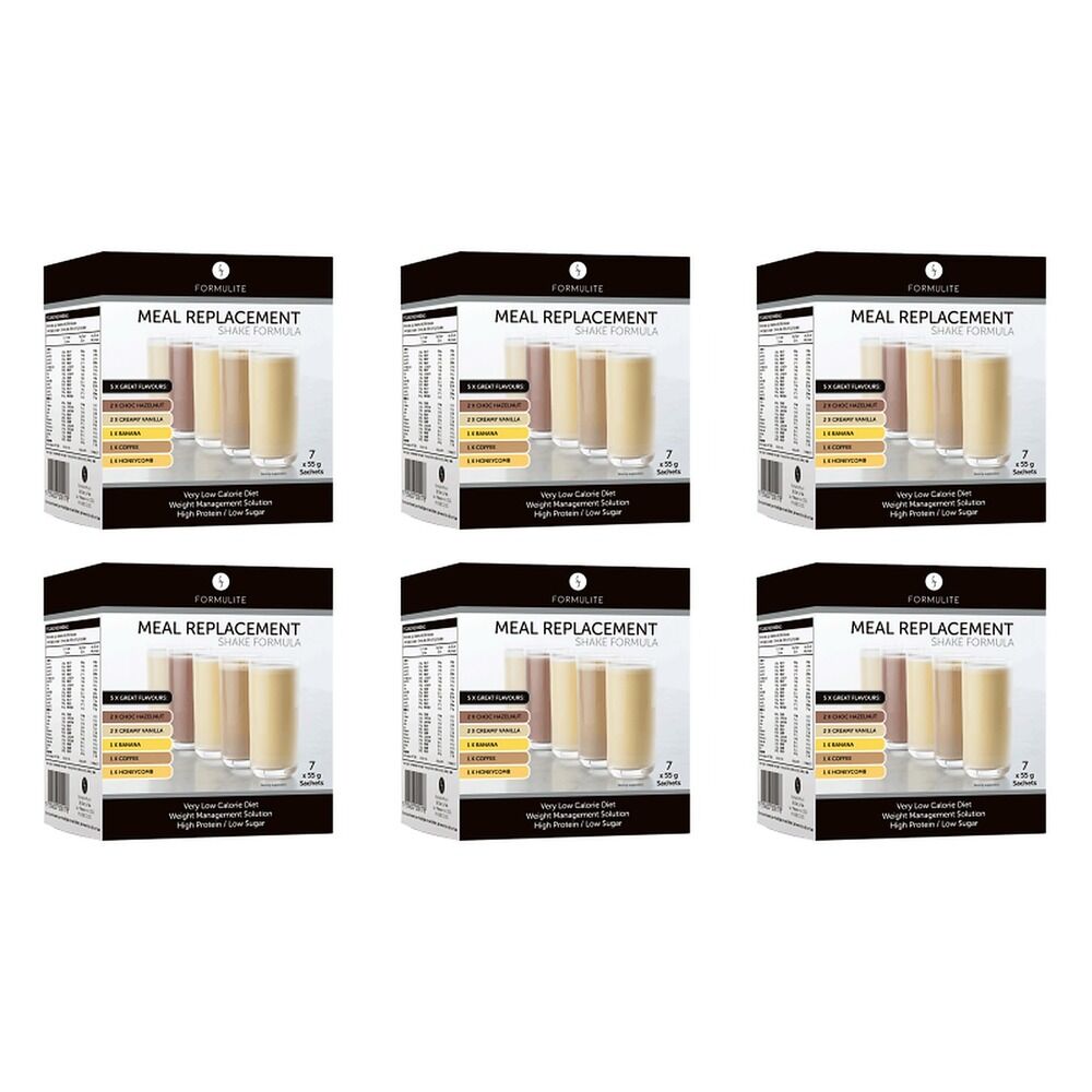 Formulite Meal Replacement Shake Mixed Flavours 55g x 7 Sachets Pack of 6