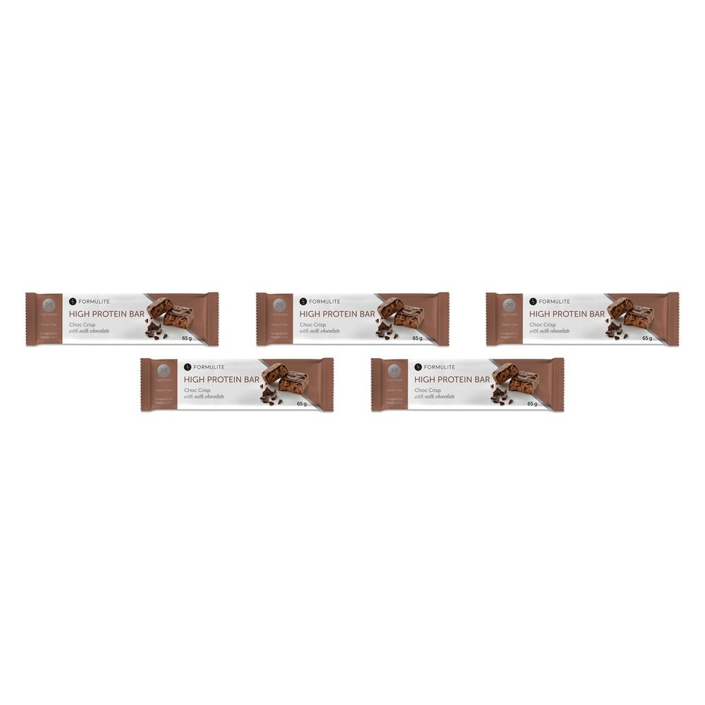 Formulite High Protein Bar Choc Crisp 65g x 12 Bundle of 5