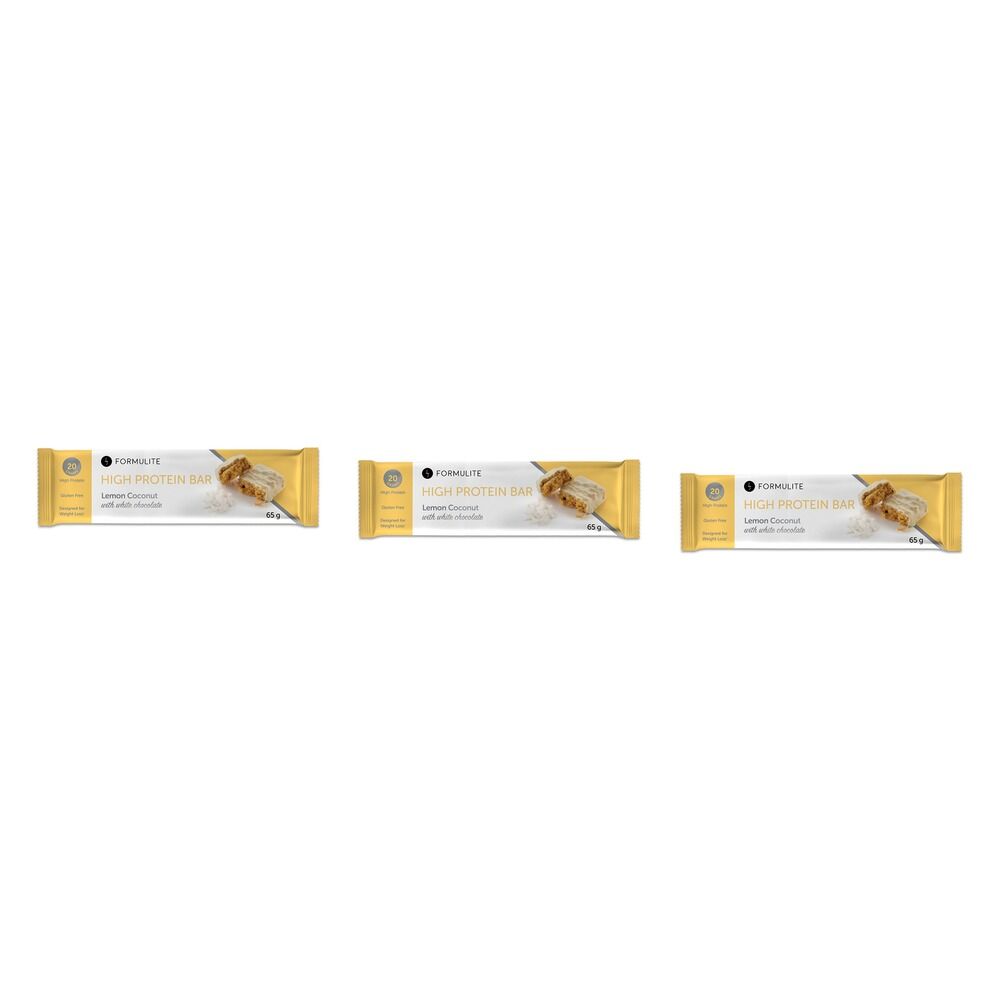 Formulite High Protein Bar Lemon Coconut 65g x 12 Bundle of 3