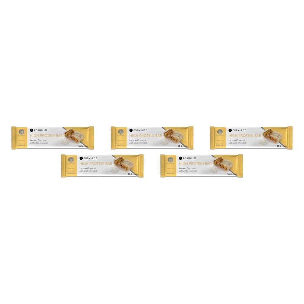 Formulite High Protein Bar Lemon Coconut 65g x 12 Bundle of 5