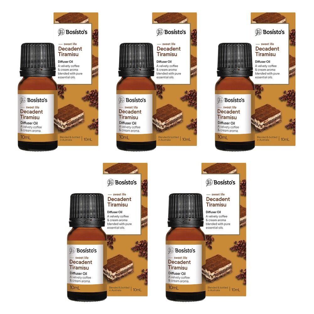 Bosisto's Decadent Tiramisu Diffuser Oil 10mL Pack of 5