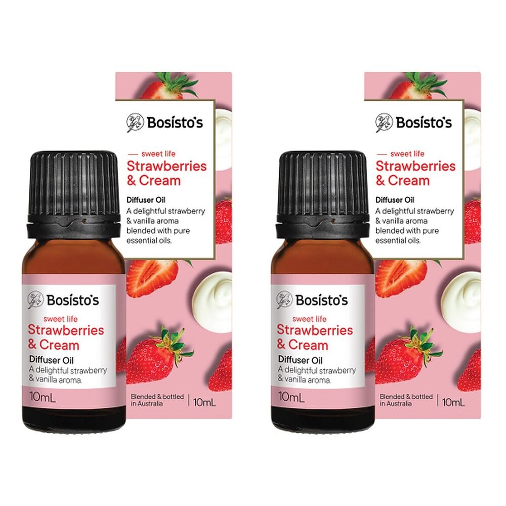 Bosisto's Strawberries & Cream Diffuser Oil 10mL Pack of 2
