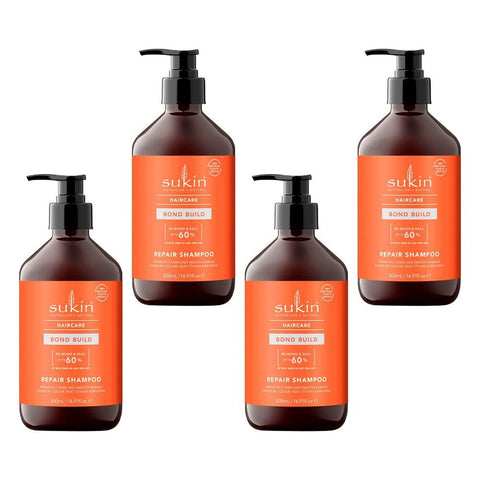 Sukin Bond Build Repair Shampoo 500mL Pack of 4