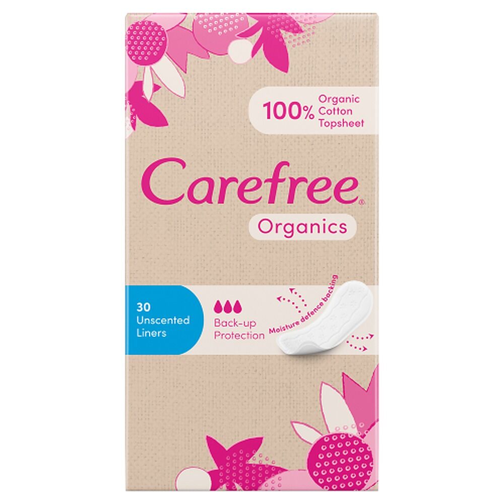 Carefree Organics Unscented Liners 30 Pack