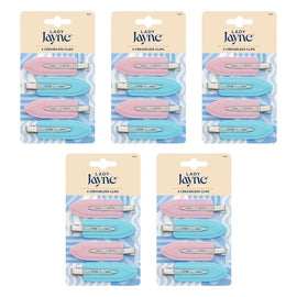 Lady Jayne Multi-Coloured Creaseless Clips Assorted Colours 4 Pack Bundle of 5