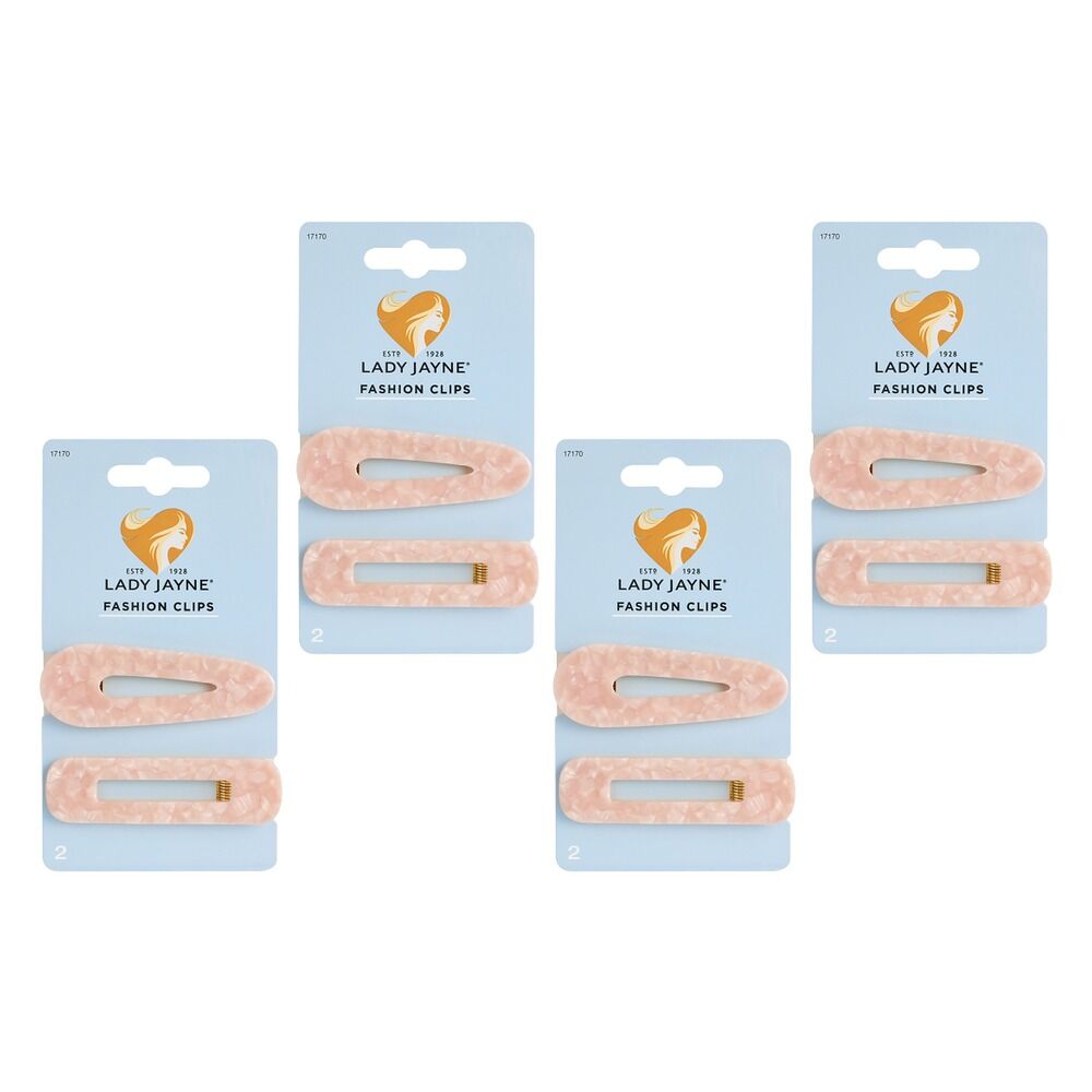 Lady Jayne Fashion Clips Assorted Colours 2 Pack Bundle of 4