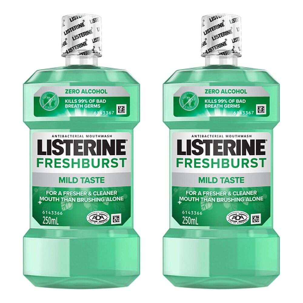 Listerine Freshburst Zero Mouthwash 250mL Pack of 2