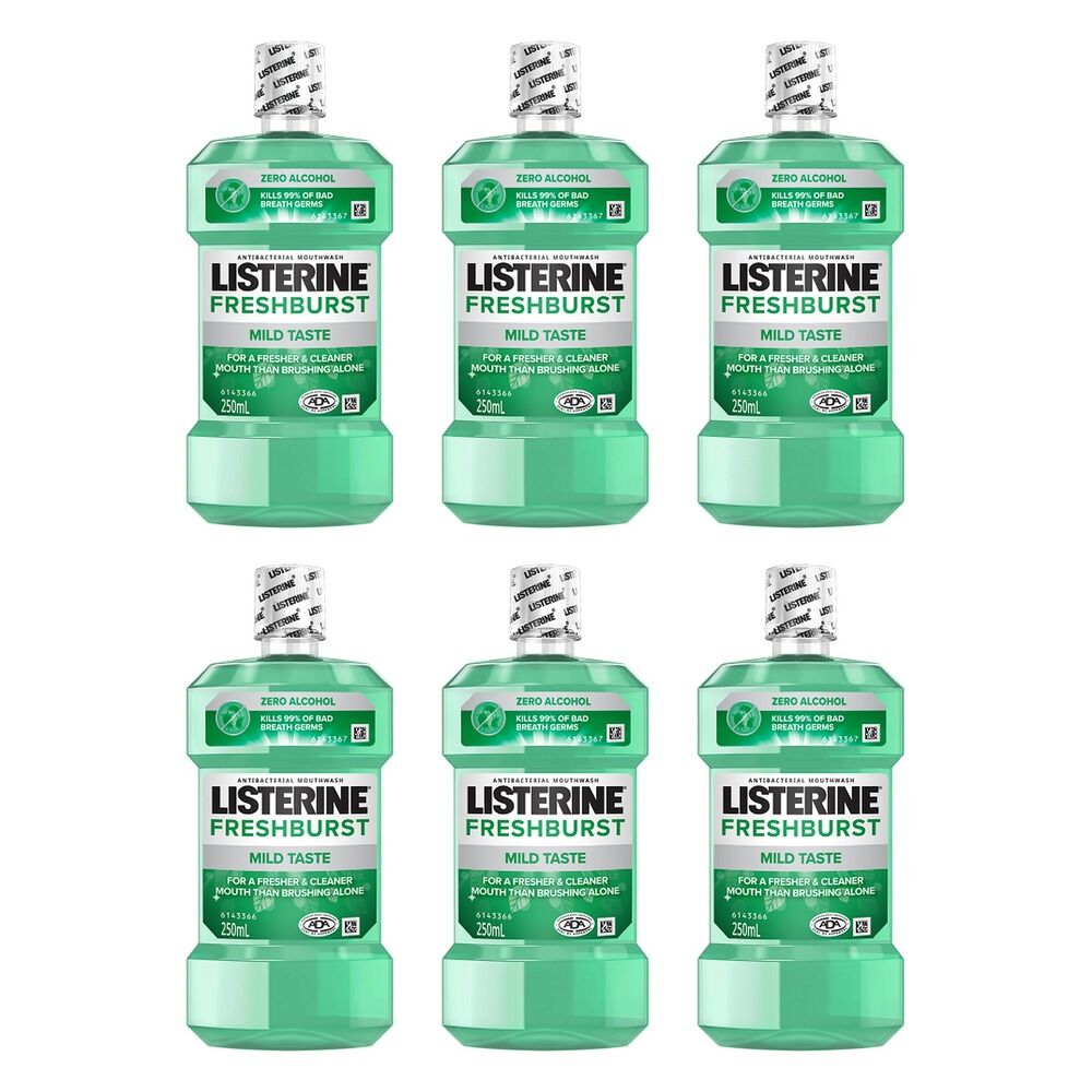 Listerine Freshburst Zero Mouthwash 250mL Pack of 6