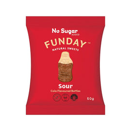 Fun Day Sour Cola Gummy Bottles 50g x 12