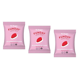 Fun Day Natural Sweets Strawberry & Cream Flavoured Gummies 50g x 6 Bundle of 3