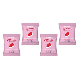 Fun Day Natural Sweets Strawberry & Cream Flavoured Gummies 50g x 6 Bundle of 4