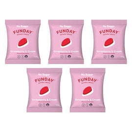 Fun Day Natural Sweets Strawberry & Cream Flavoured Gummies 50g x 6 Bundle of 5