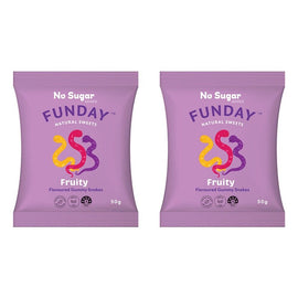 Fun Day Natural Sweets Fruit Flavoured Gummy Snakes 50g x 6 Bundle of 2