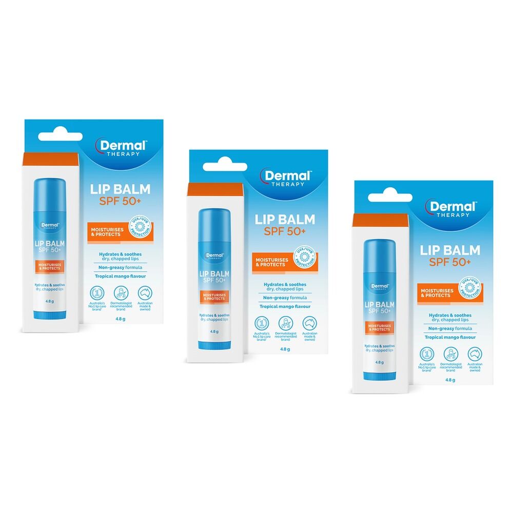 Dermal Therapy Lip Balm SPF 50+ Stick 4.8g Pack of 3