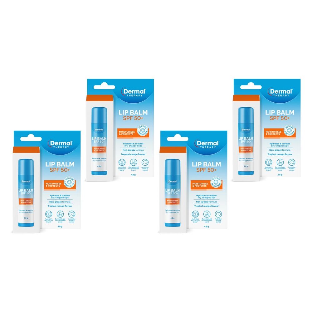 Dermal Therapy Lip Balm SPF 50+ Stick 4.8g Pack of 4
