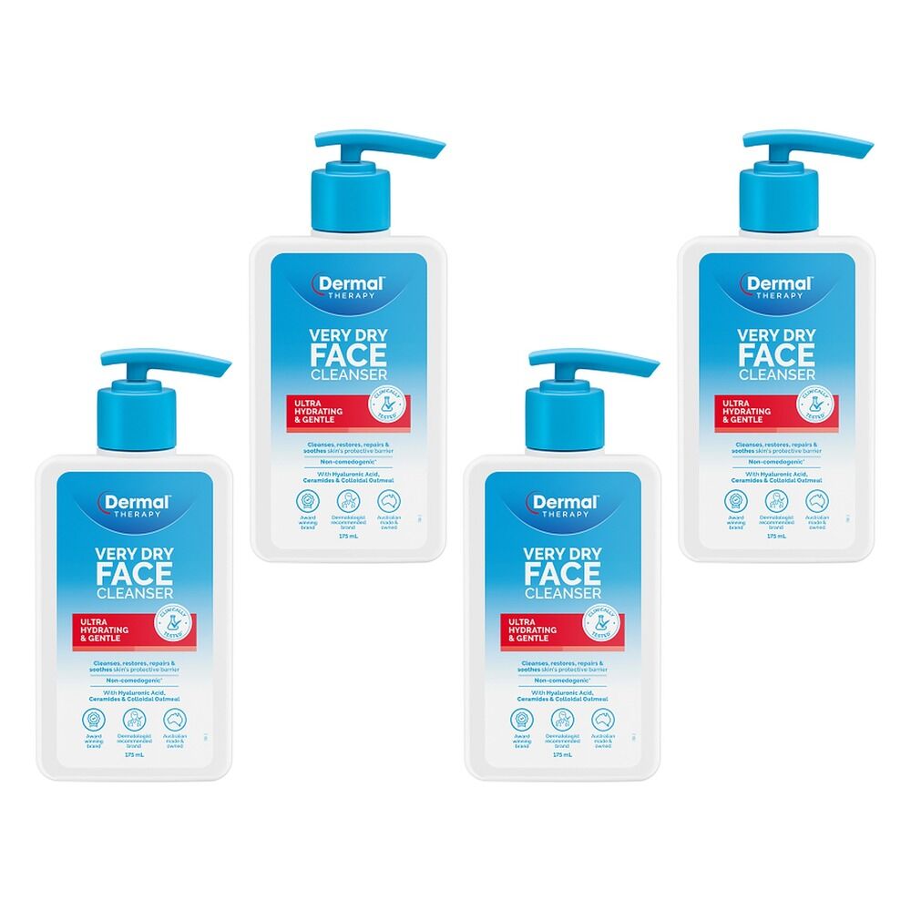 Dermal Therapy Very Dry Face Cleanser 175mL Pack of 4