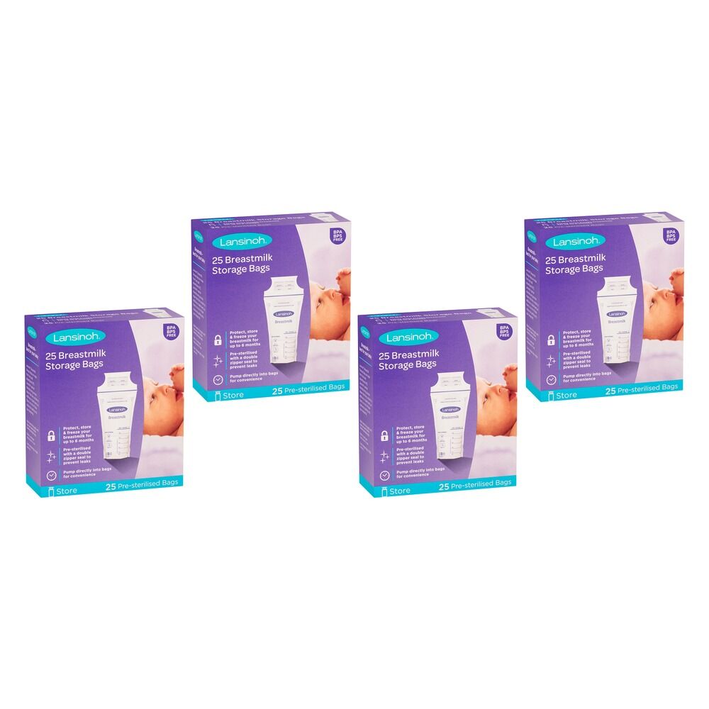 Lansinoh Breastmilk Storage Bags 25 Pack Bundle of 4