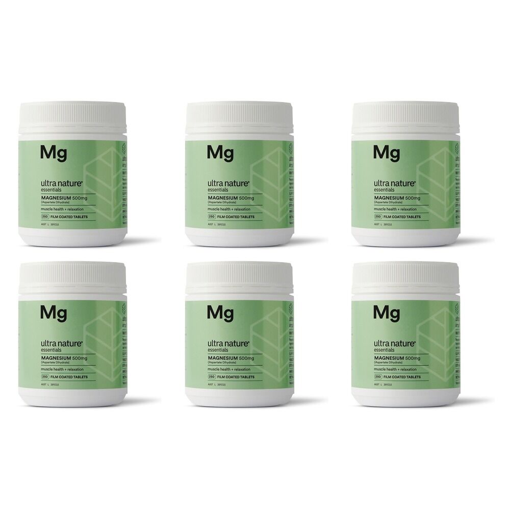 Ultra Nature Essentials Magnesium 500mg 250 Tablets Pack of 6