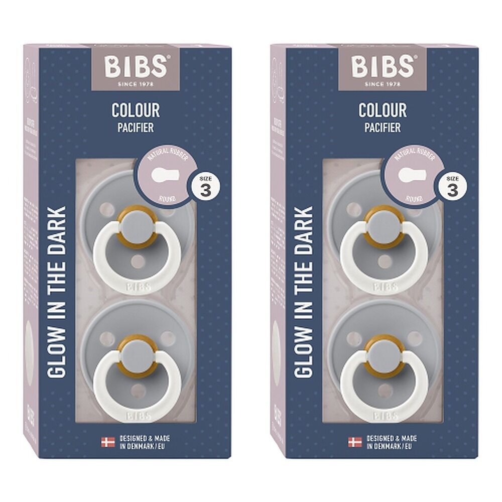 Bibs Colour Pacifier Glow in the Dark Cloud Size 3 2 Pack Bundle of 2