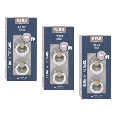 Bibs Colour Pacifier Glow in the Dark Cloud Size 3 2 Pack Bundle of 3