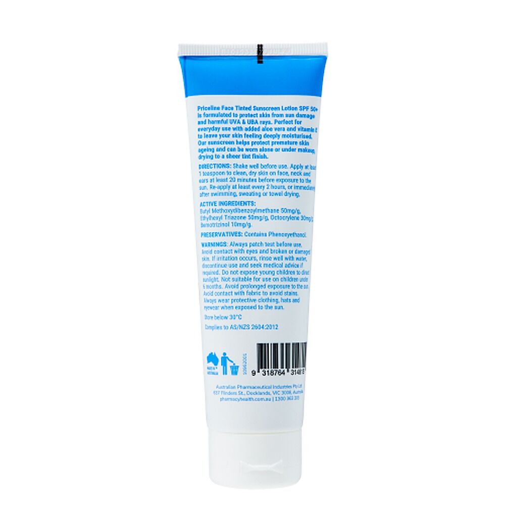 Pharmacy Health Sunscreen Face Sheer Tint SPF50+ 75mL