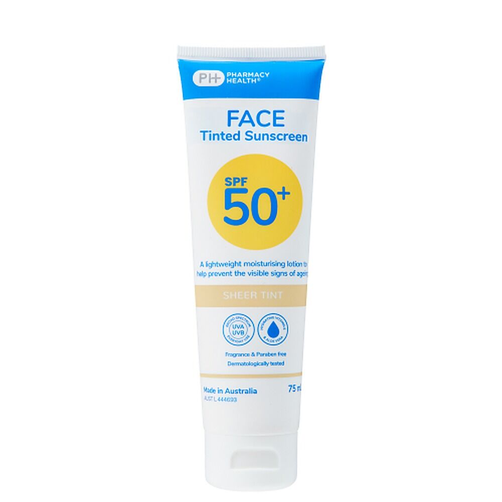 Pharmacy Health Sunscreen Face Sheer Tint SPF50+ 75mL