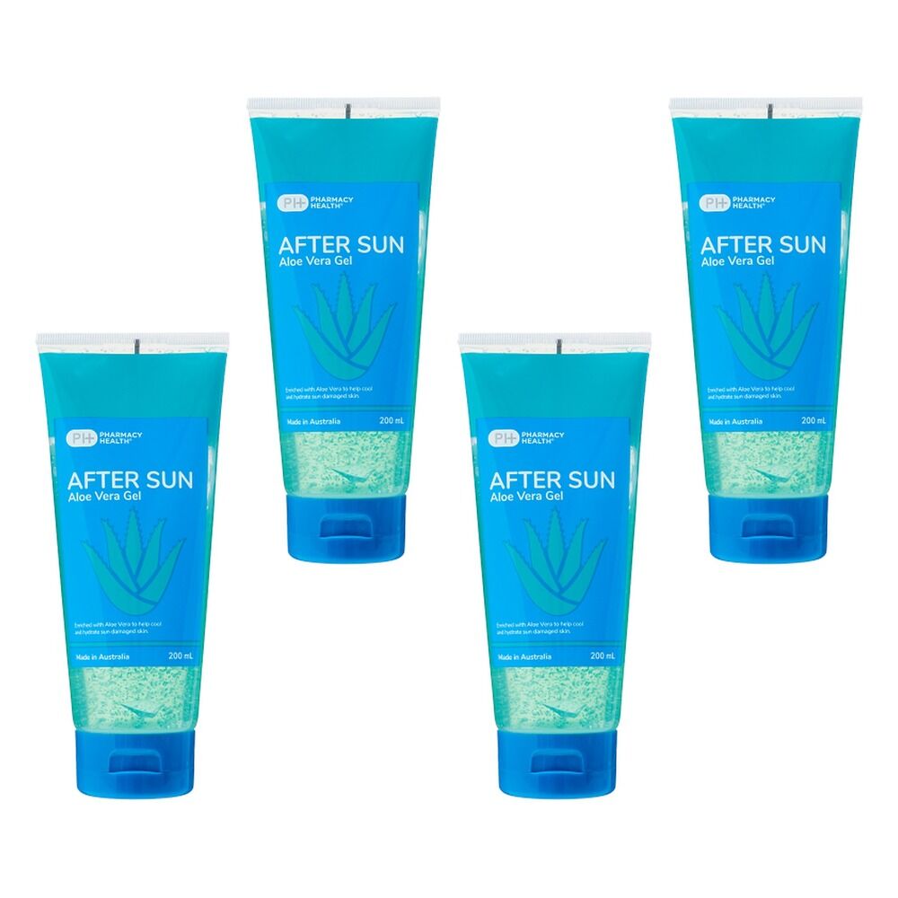 Pharmacy Health After Sun Aloe Vera Gel Tube 200ml Pack of 4