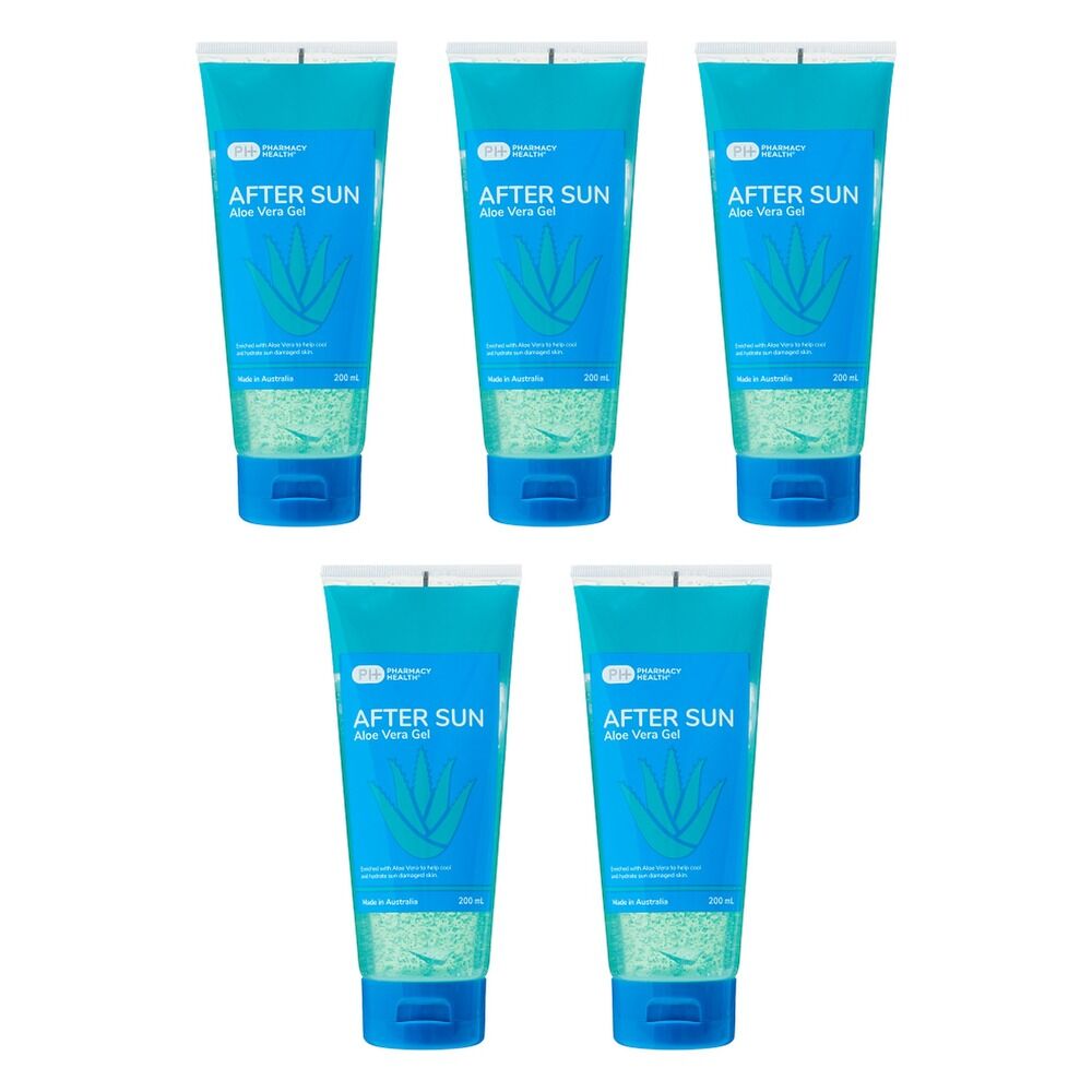 Pharmacy Health After Sun Aloe Vera Gel Tube 200ml Pack of 5