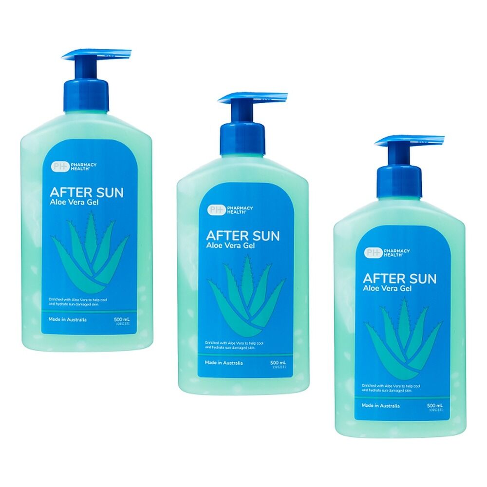 Pharmacy Health After Sun Aloe Vera Gel Pump 500ml Pack of 3