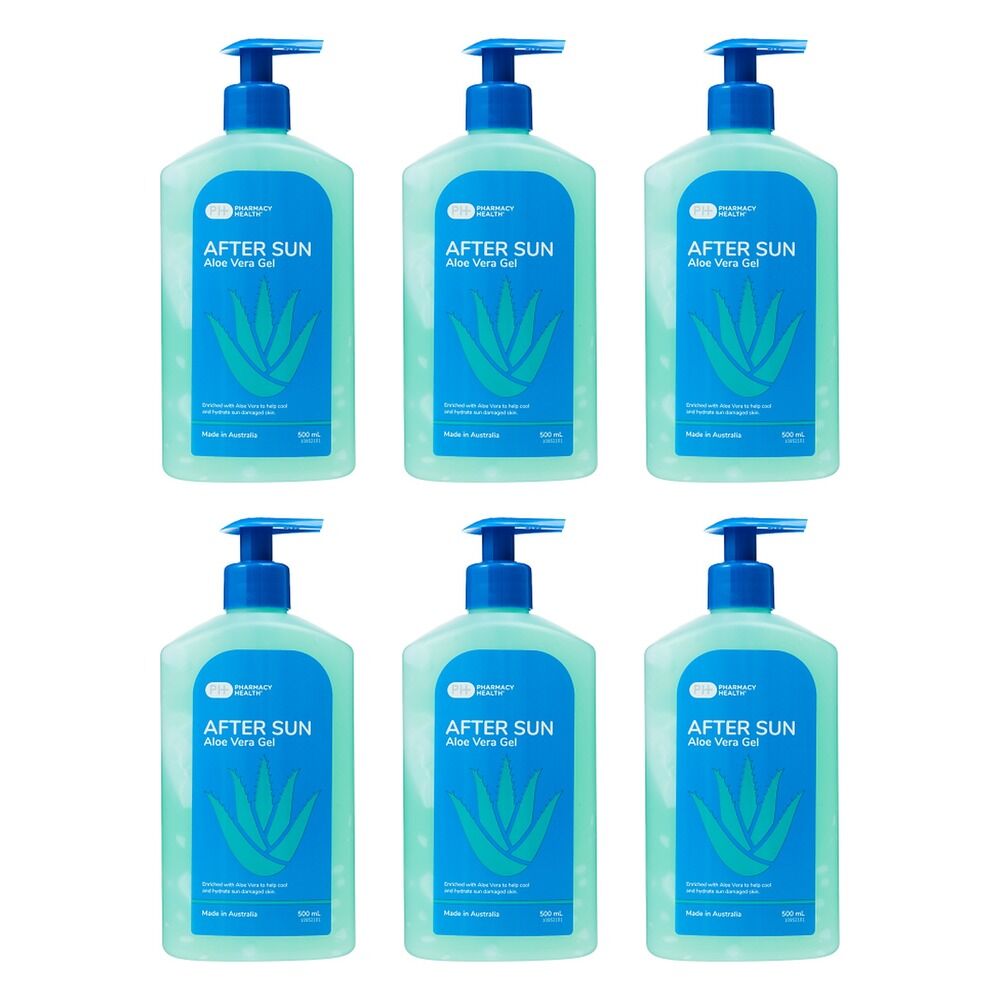 Pharmacy Health After Sun Aloe Vera Gel Pump 500ml Pack of 6
