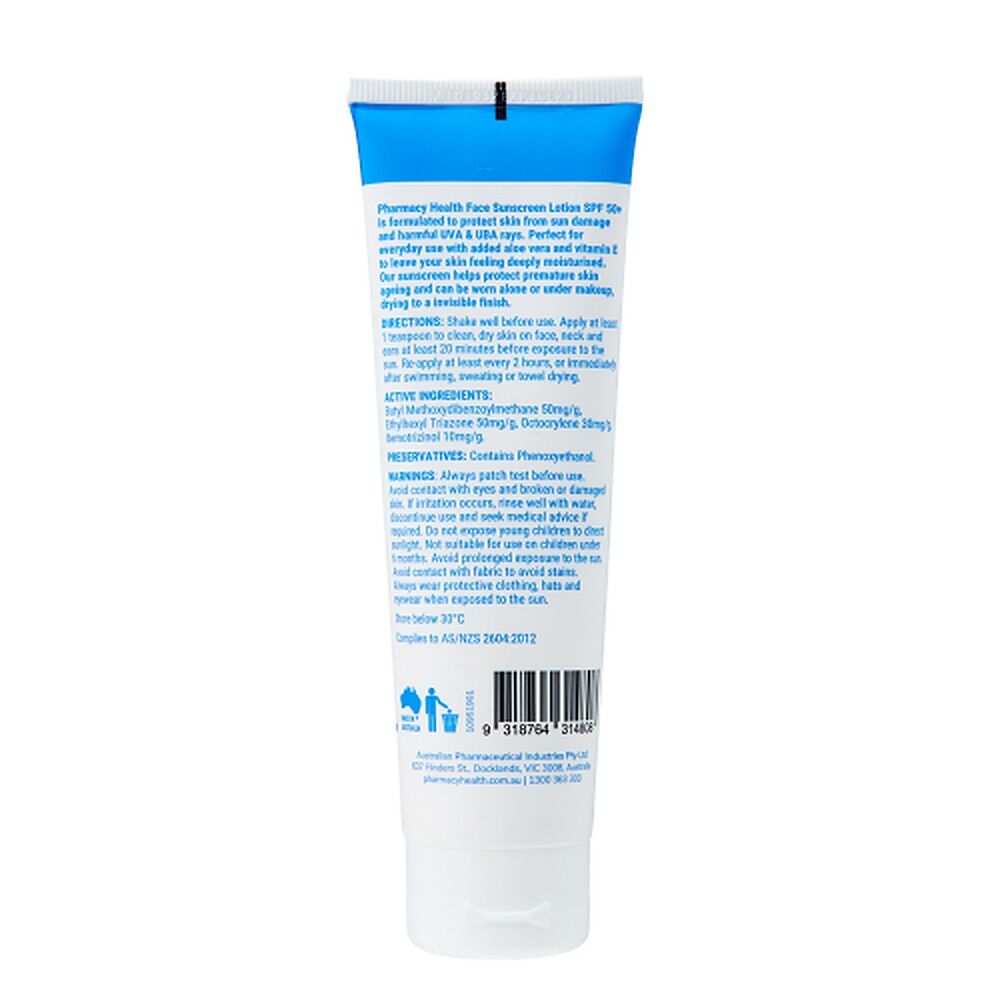 Pharmacy Health Sunscreen Face SPF50+ 75mL