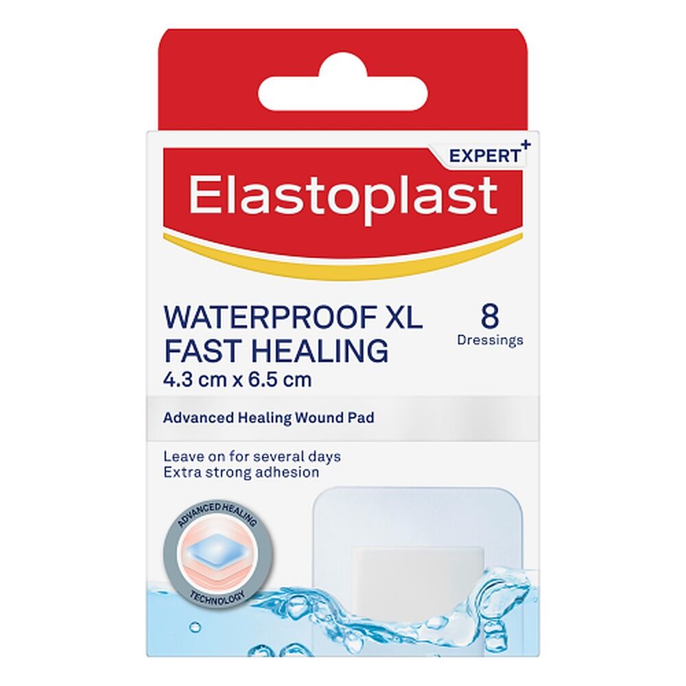 Elastoplast Waterproof XL Fast Healing Dressing 8 Pack