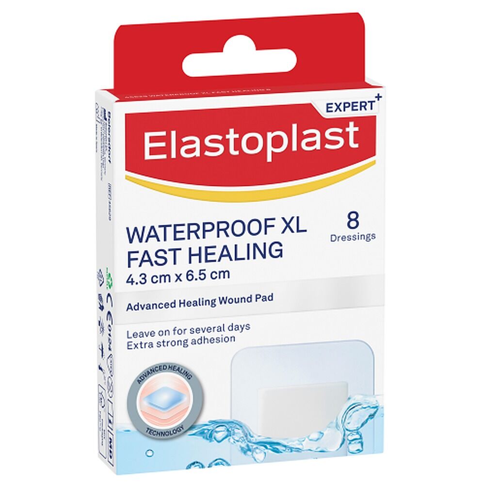 Elastoplast Waterproof XL Fast Healing Dressing 8 Pack