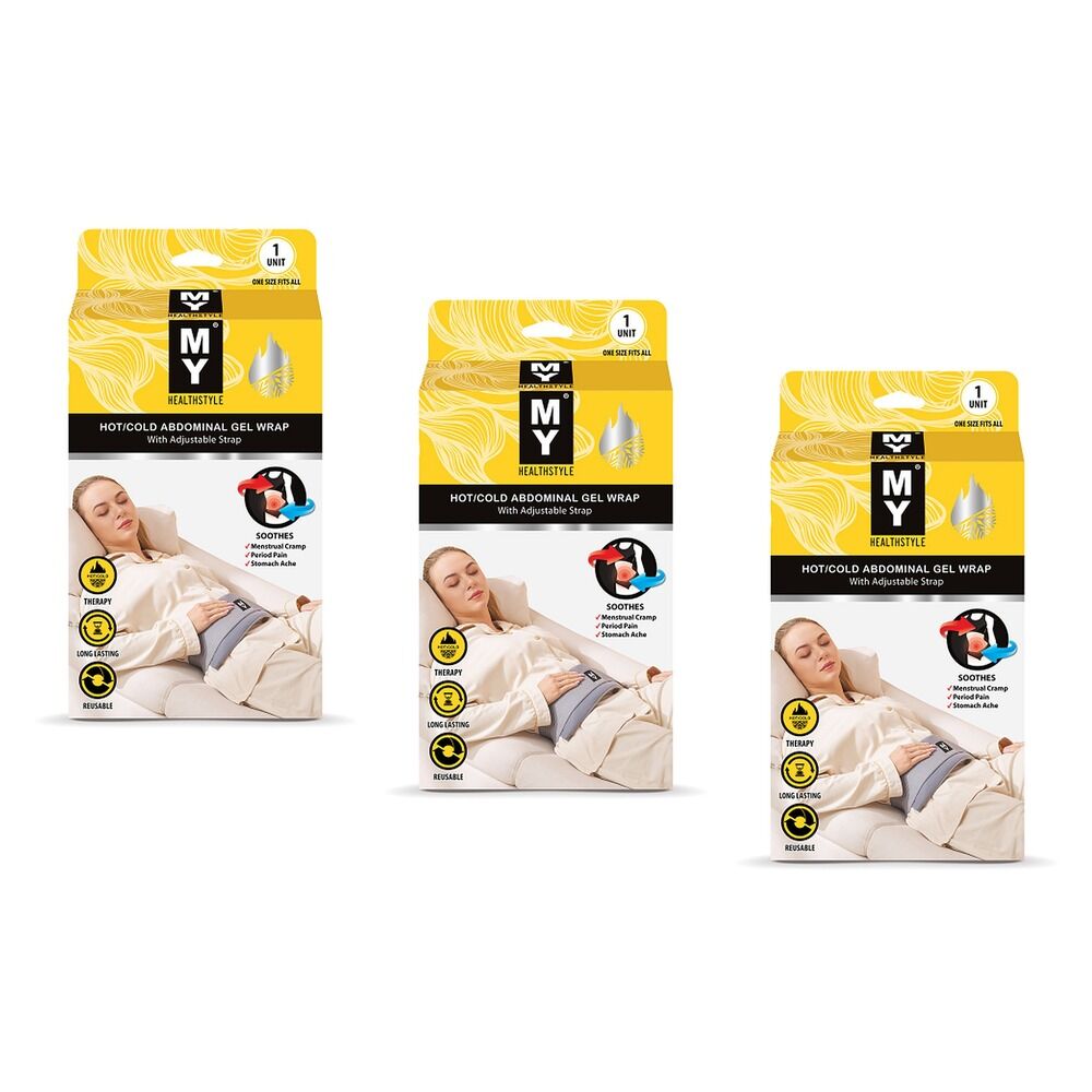 My Hot/Cold Abdominal Gel Pack with Adjustable Strap Bundle of 3